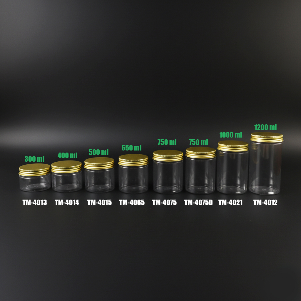 pet bottle 300ml to 1200ml with gold metal lid