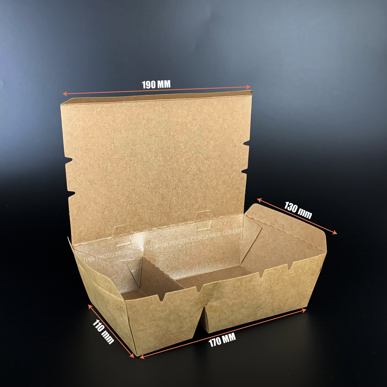 paper lunch box with 2 comparment