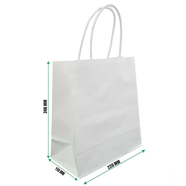 white color paper bag with handle