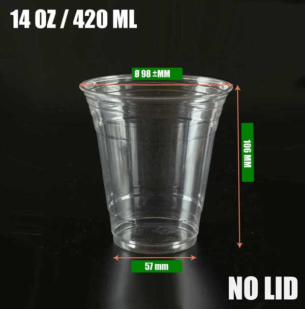 pet clear cup 14 oz