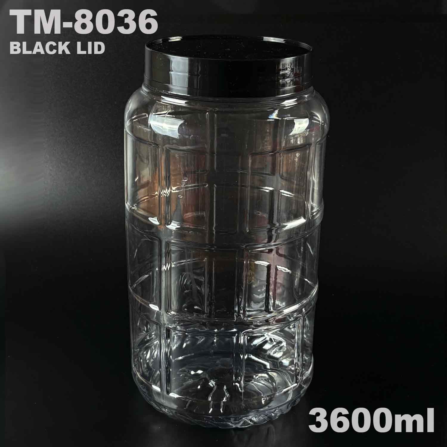 pet bottle 3600 ml with black lid