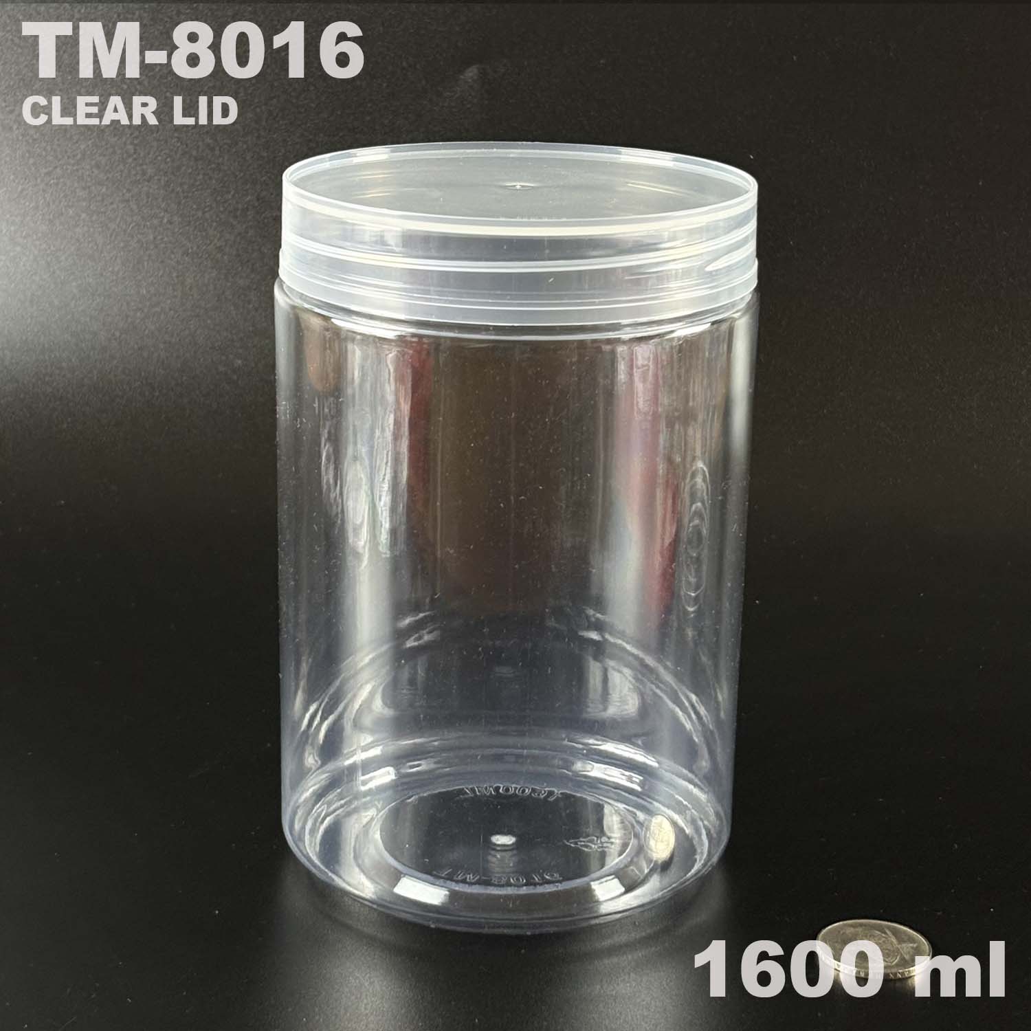 pet bottle 1600 ml with clear lid for snack packing