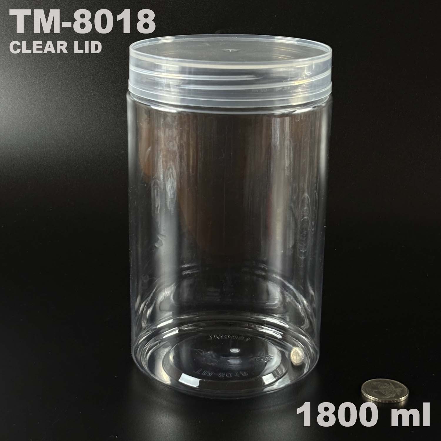 pet bottle 1800 ml with clear lid for snack packing