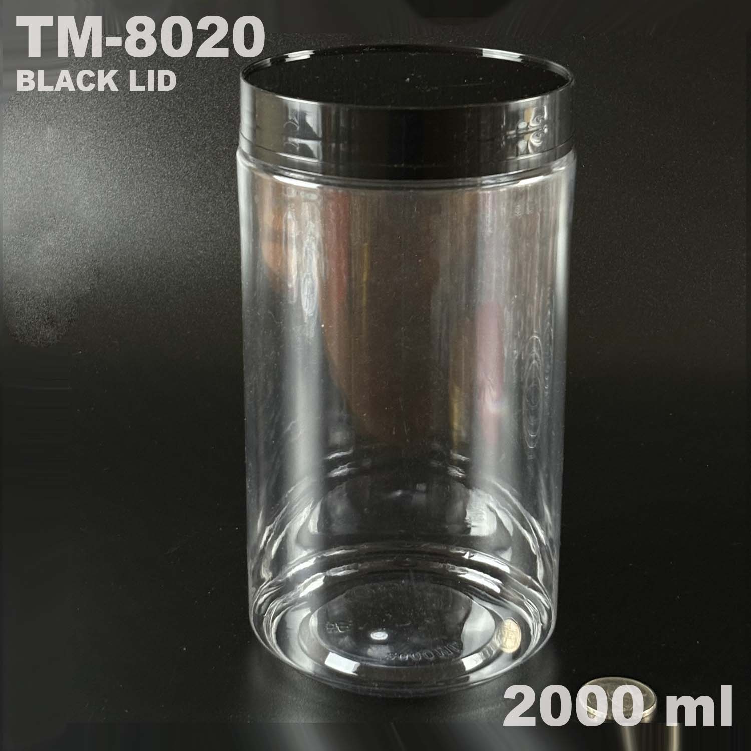 pet bottle tm-8020 2000 ml with black lid for snack packing
