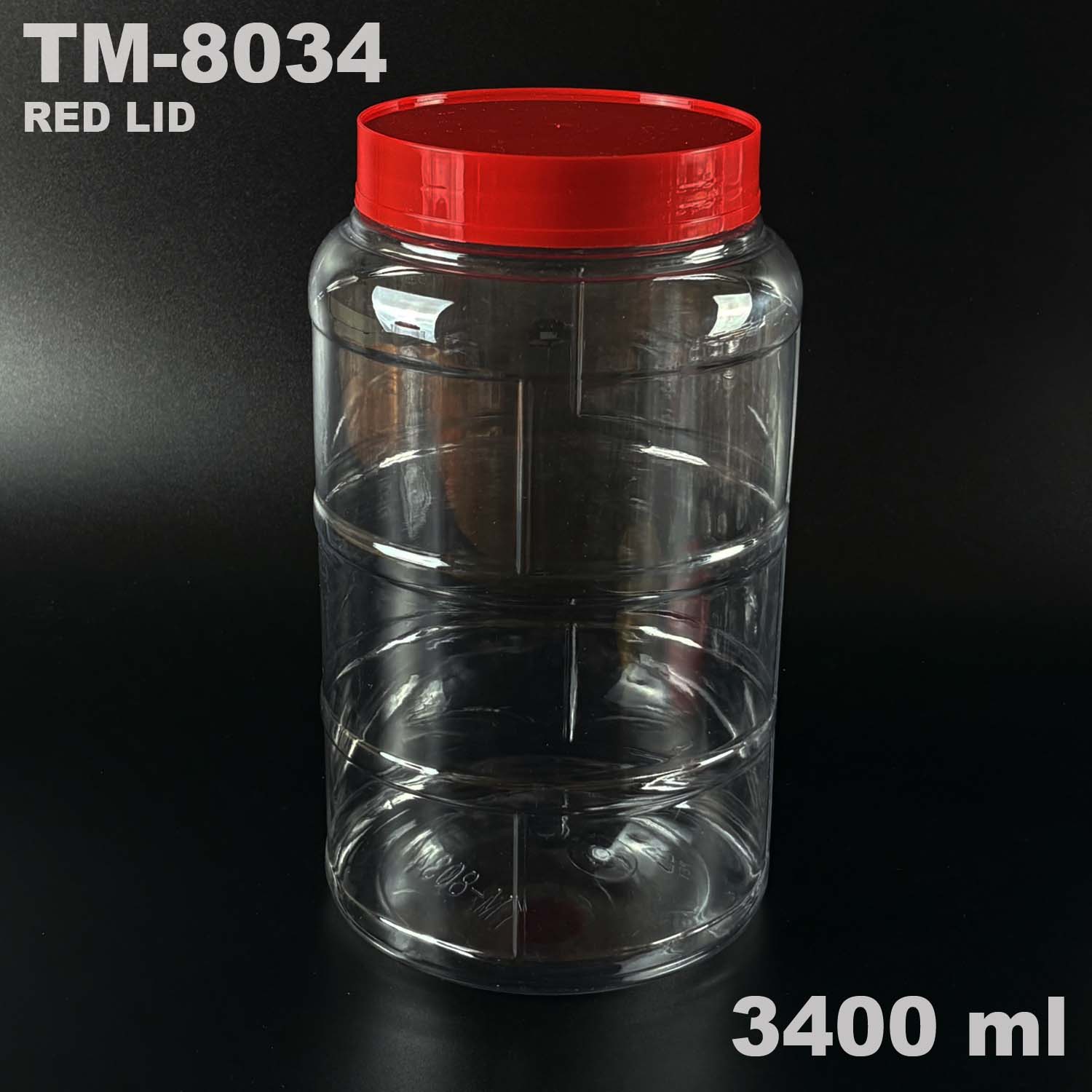 pet bottle 3400 ml with red lid for kuih kapit