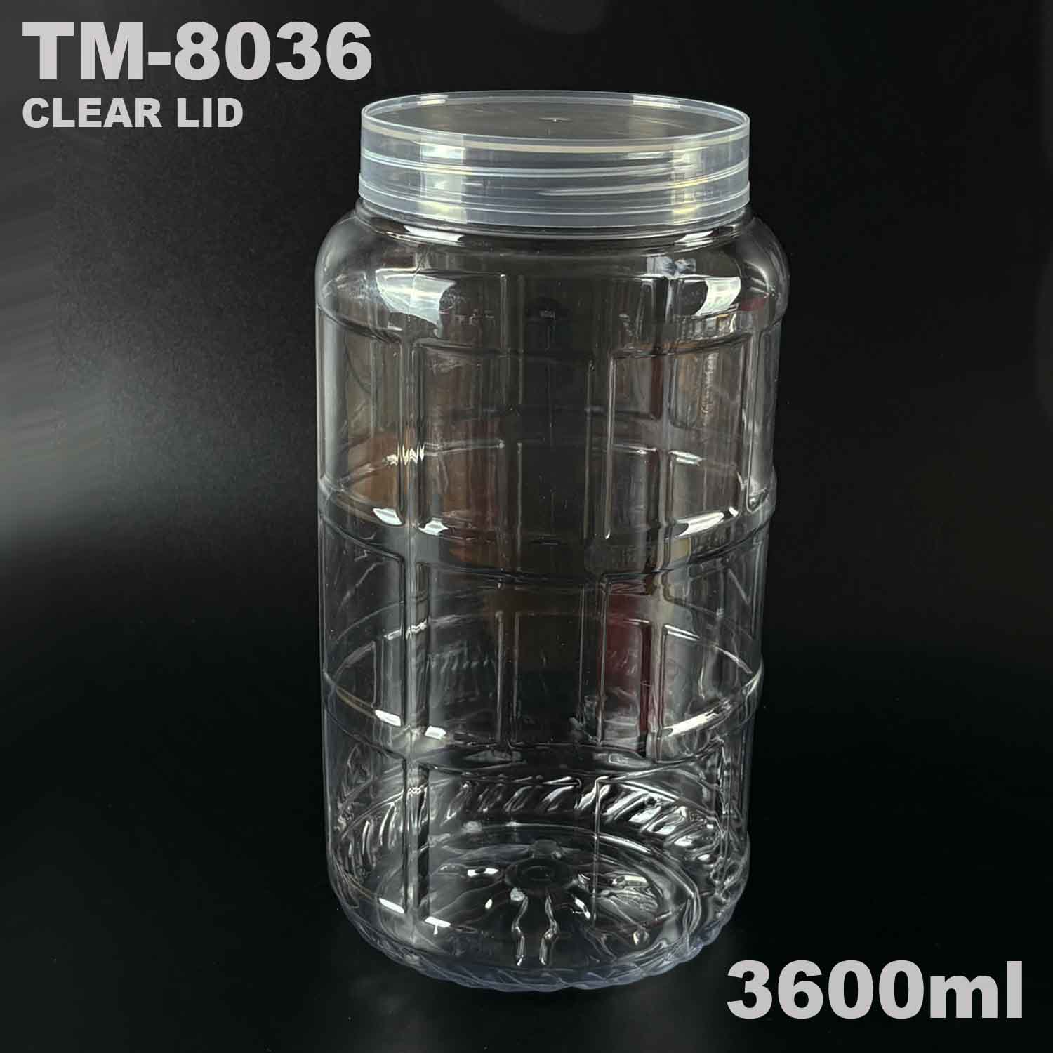 pet bottle 3600 ml with clear lid