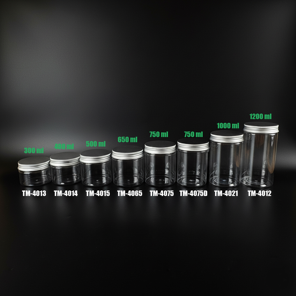 pet bottle 300ml to 1200ml with silver metal lid